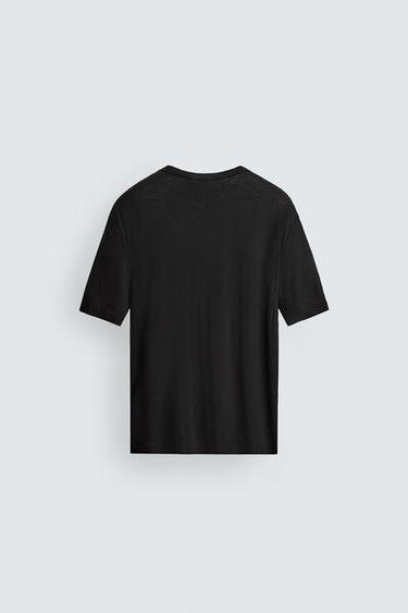 T-SHIRT RELAXED FIT 100% BAMBOU - Noir de Zara - Image 7