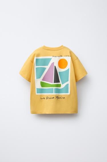 T-SHIRT IMPRIMÉ BATEAU - Ocre de Zara - Image 1