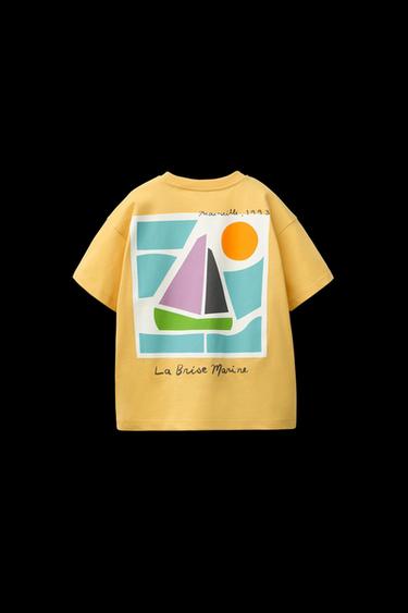 T-SHIRT MIT BOOTS-PRINT - Ocker von Zara