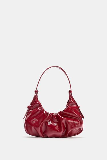 BOLSO ENGURRADO EFECTO CRAQUELADO - Vermello de Zara