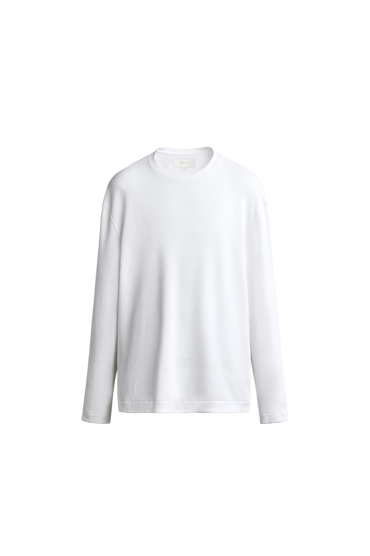 WAFFLE-KNIT TEXTURE T-SHIRT