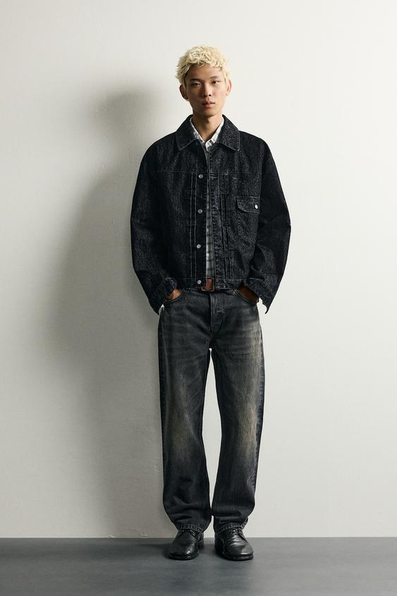Zara 植絨短版剪裁外套 - 藍色 / 靛青色 - 圖片 0