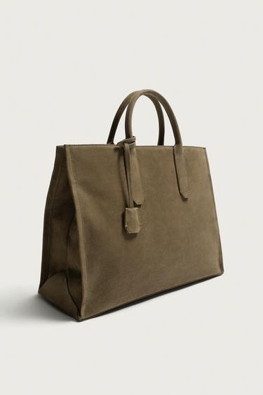 LEATHER CROSSBODY BAG — Taupe Gray 2
