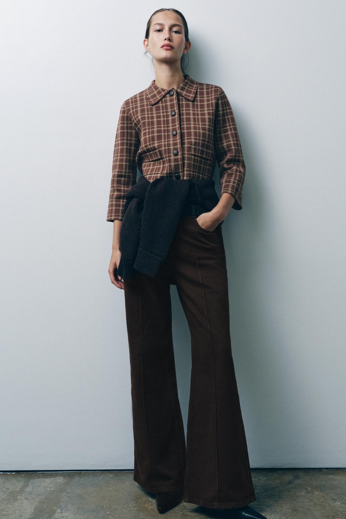 PLAID KNIT CARDIGAN