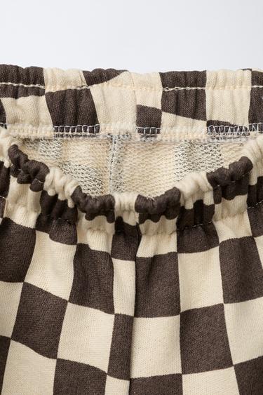 PANTALON BALLON À CARREAUX DAMIER - Marron de Zara - Image 3