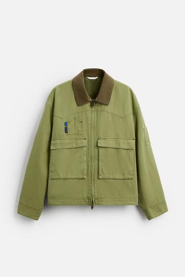 JACKE MIT KONTRASTKRAGEN - Hellgrün von Zara - Bild 0