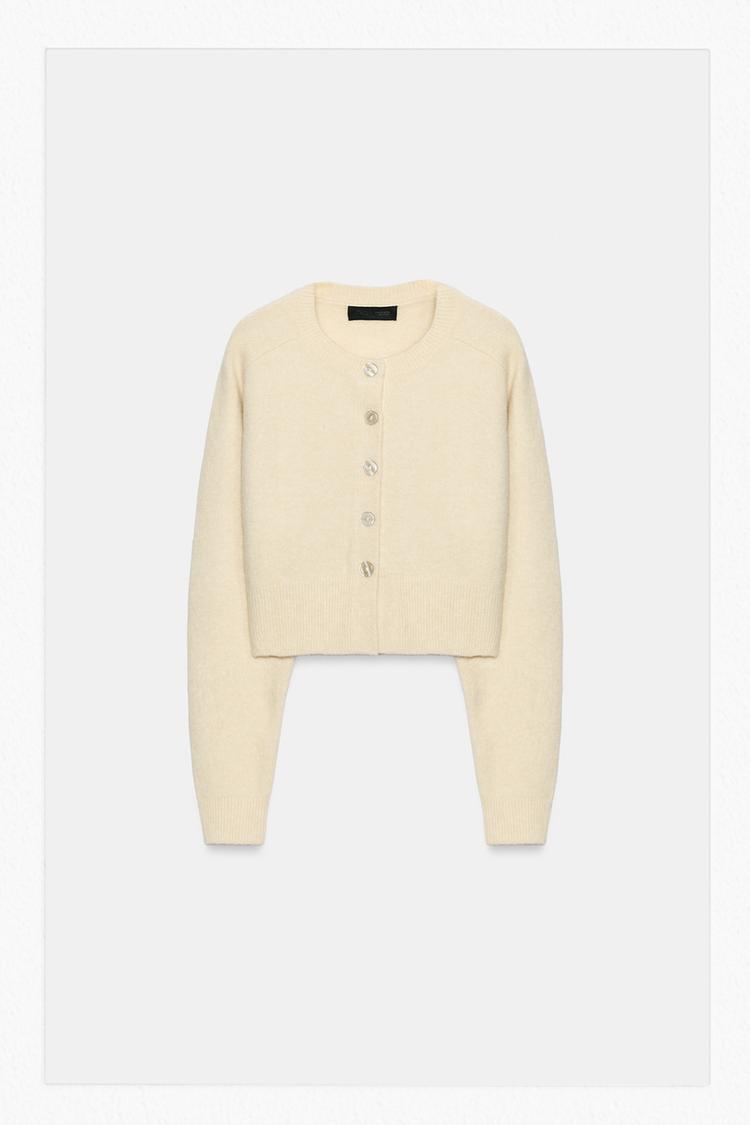SOFT CARDIGAN — Ecru