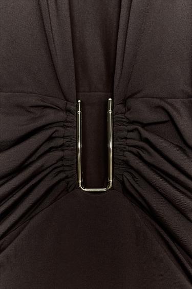 BODY DRAPÉ EN POLYAMIDE - Kaki foncé de Zara - Image 7