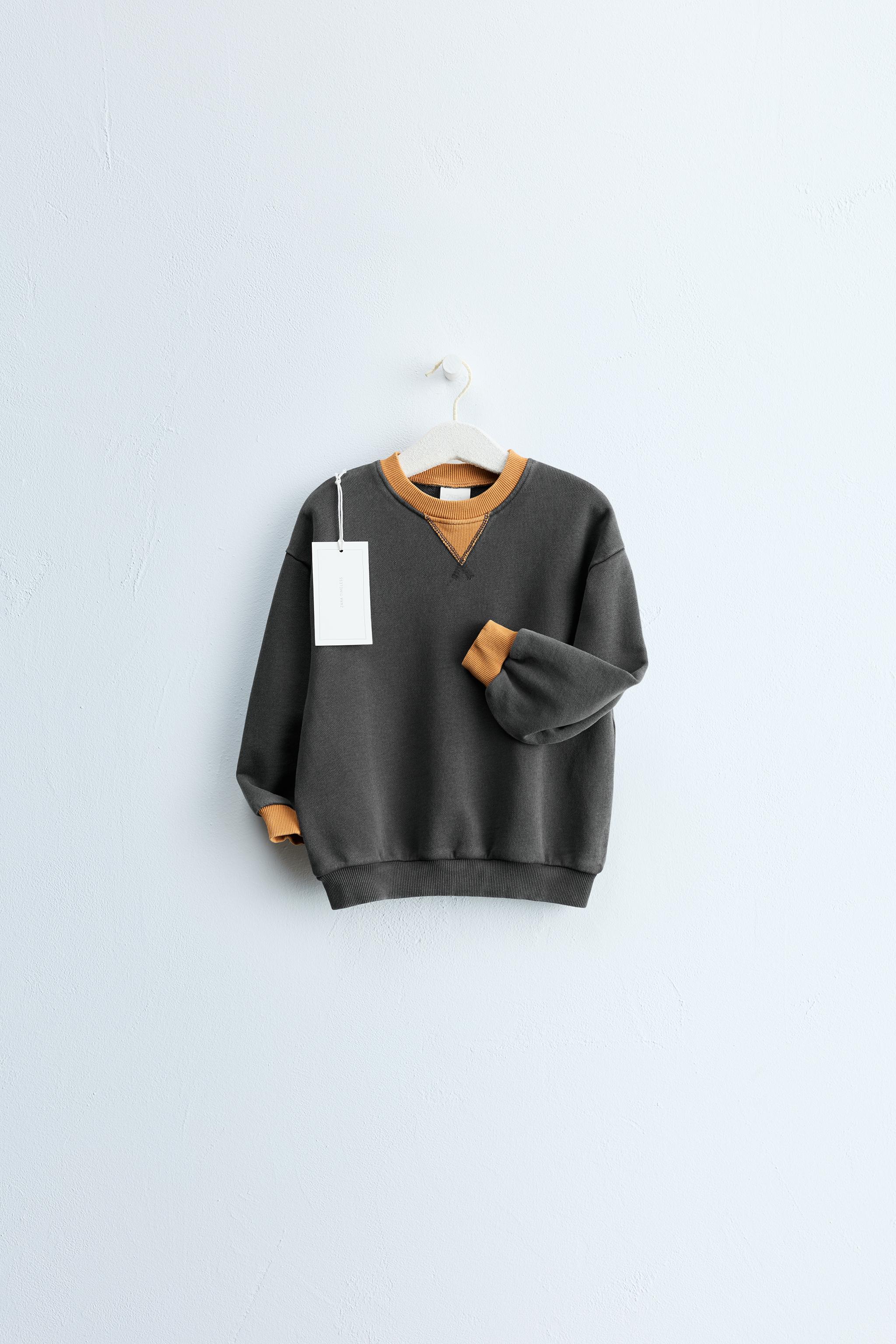 ZARA TIMELESS - SWEAT UNIE CONTRASTE