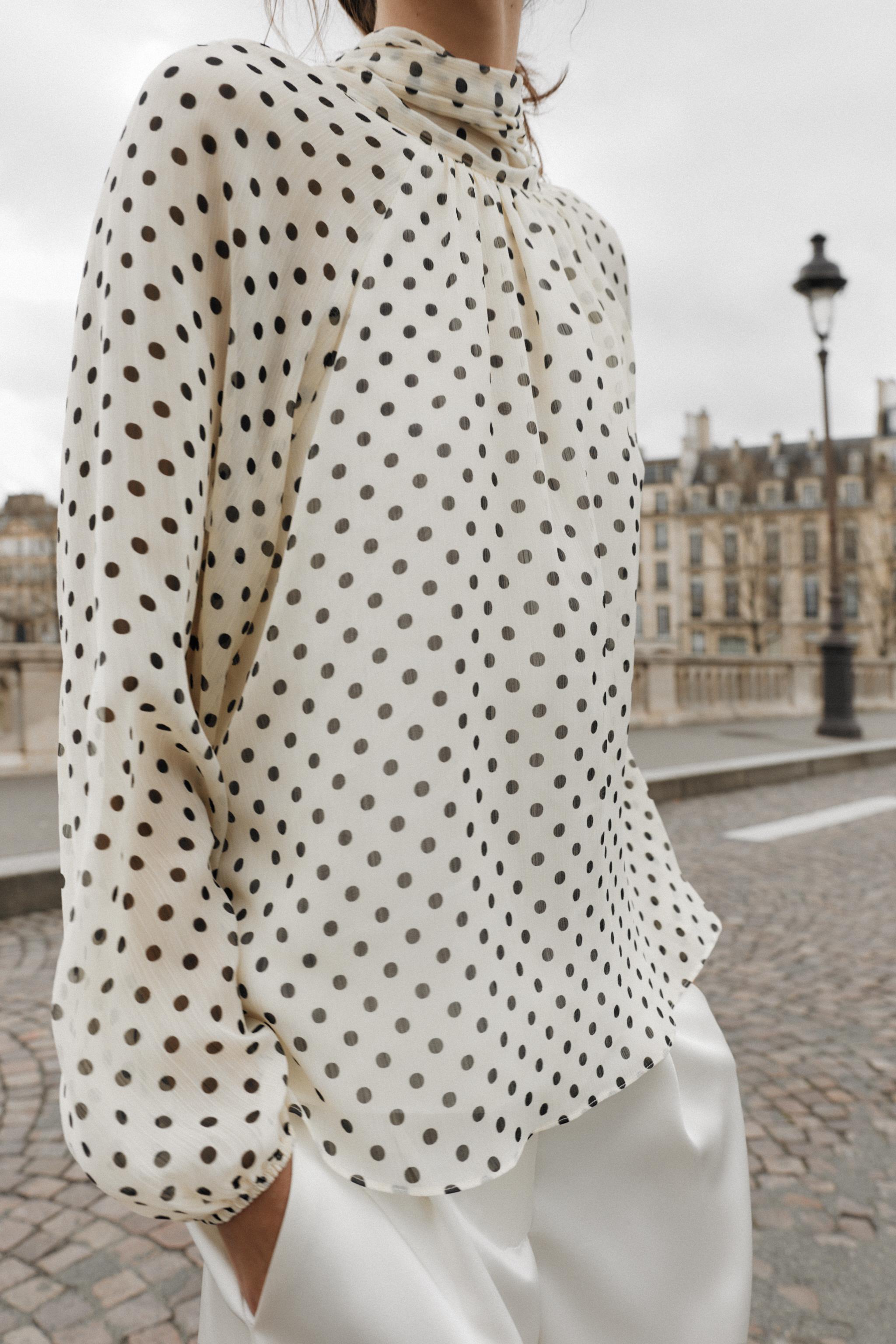 POLKA DOT BLOUSE WITH BOW