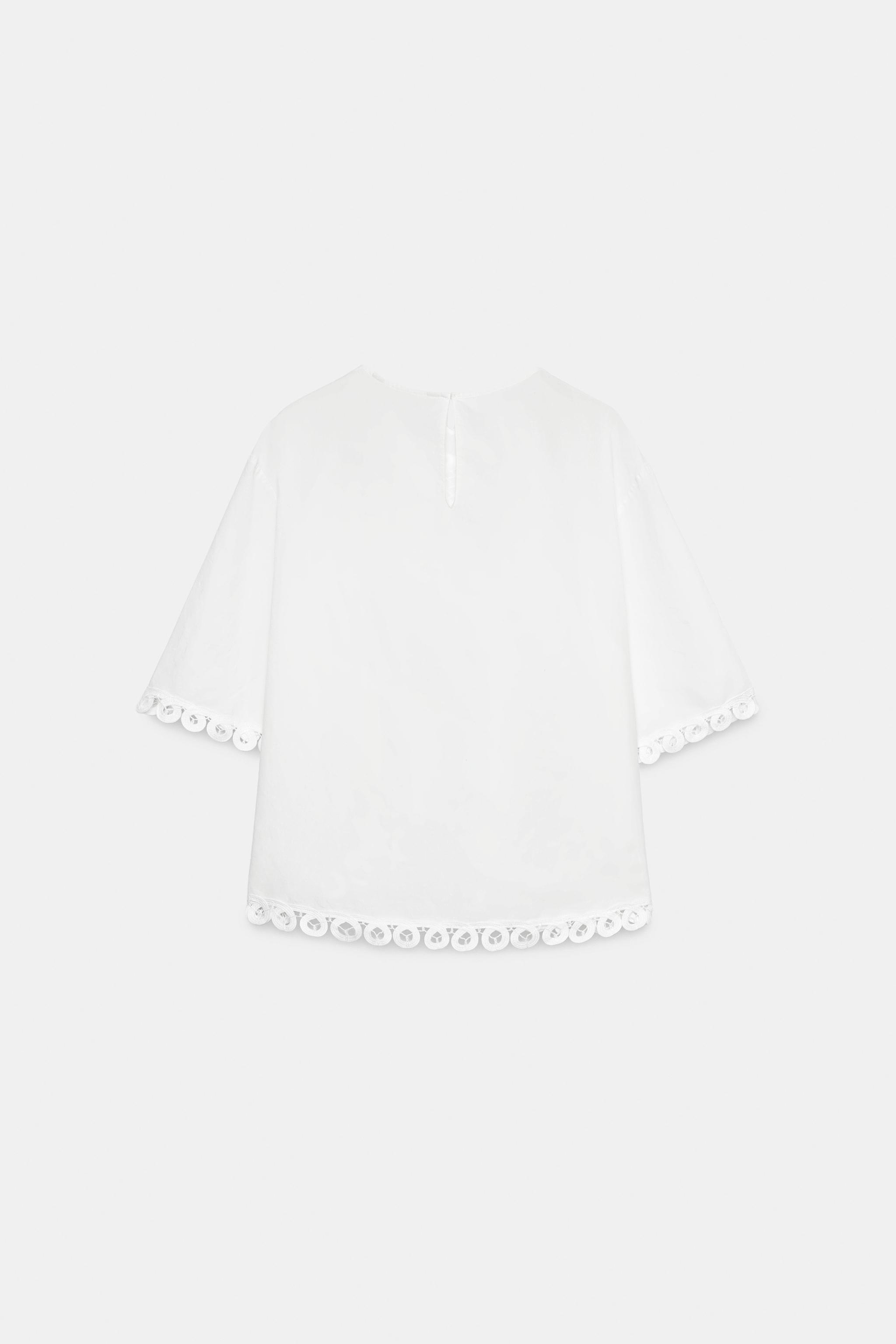 Zara ZW COLLECTION KETEN İŞLEMELİ GÖMLEK görsel 7