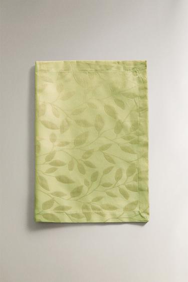 SET DE TABLE JACQUARD VÉGÉTAL - Vert de Zara - Image 1
