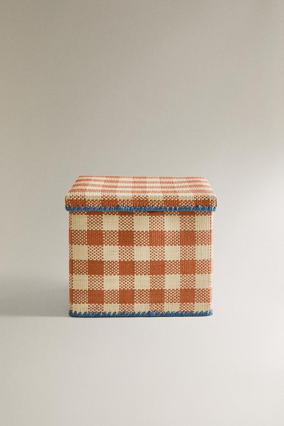 PANIER ENFANT À CARREAUX PLIABLE - Moutarde de Zara - Image 0
