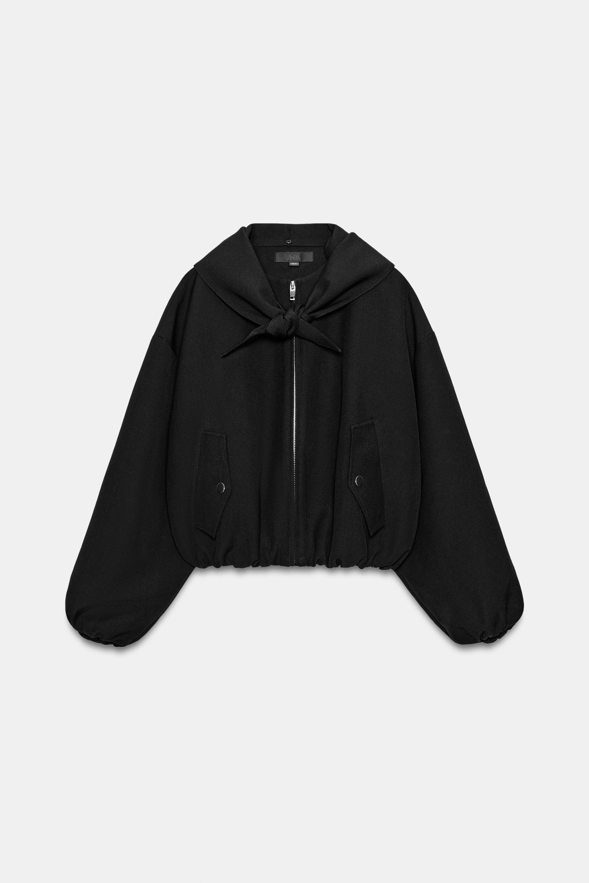 BOMBER JACKET WITH REMOVABLE SCARF