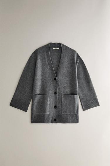 KNIT CARDIGAN - Light grey by Zara