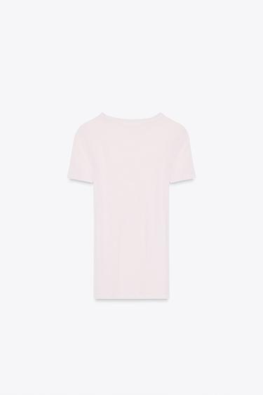 SUPIMA® COTTON T-SHIRT - Light pink by Zara - Image 4