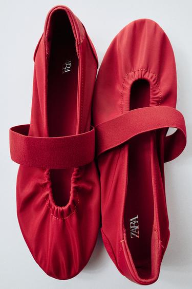ELASTIC SPORTS BALLERINAS - Red by Zara - Image 0