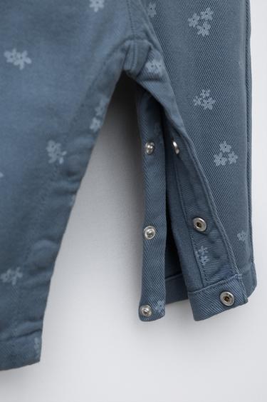 SALOPETTE SERGÉ FLEURS - Bleu chiné de Zara - Image 3