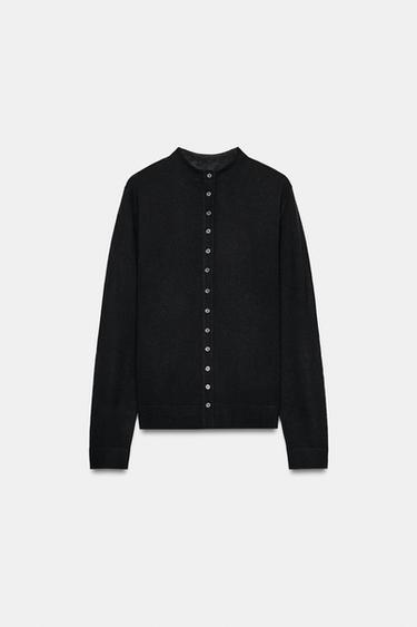 CHAQUETA PUNTO BOTONES - Negro de Zara - Imagen 0