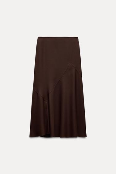 SAIA MIDI RODADA ZW COLLECTION - Marrom-escuro da Zara