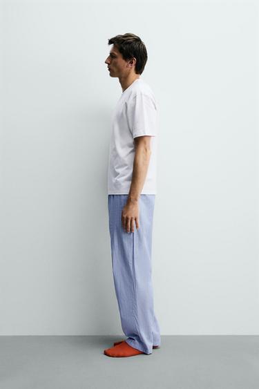 ENSEMBLE PYJAMA PANTALON À RAYURES - Bleu ciel de Zara - Image 5