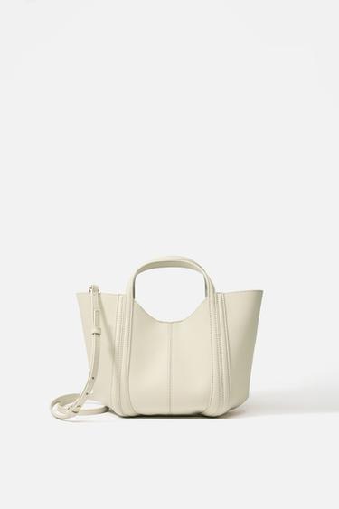 MINI CITY BAG WITH TOPSTITCHING - Ecru by Zara