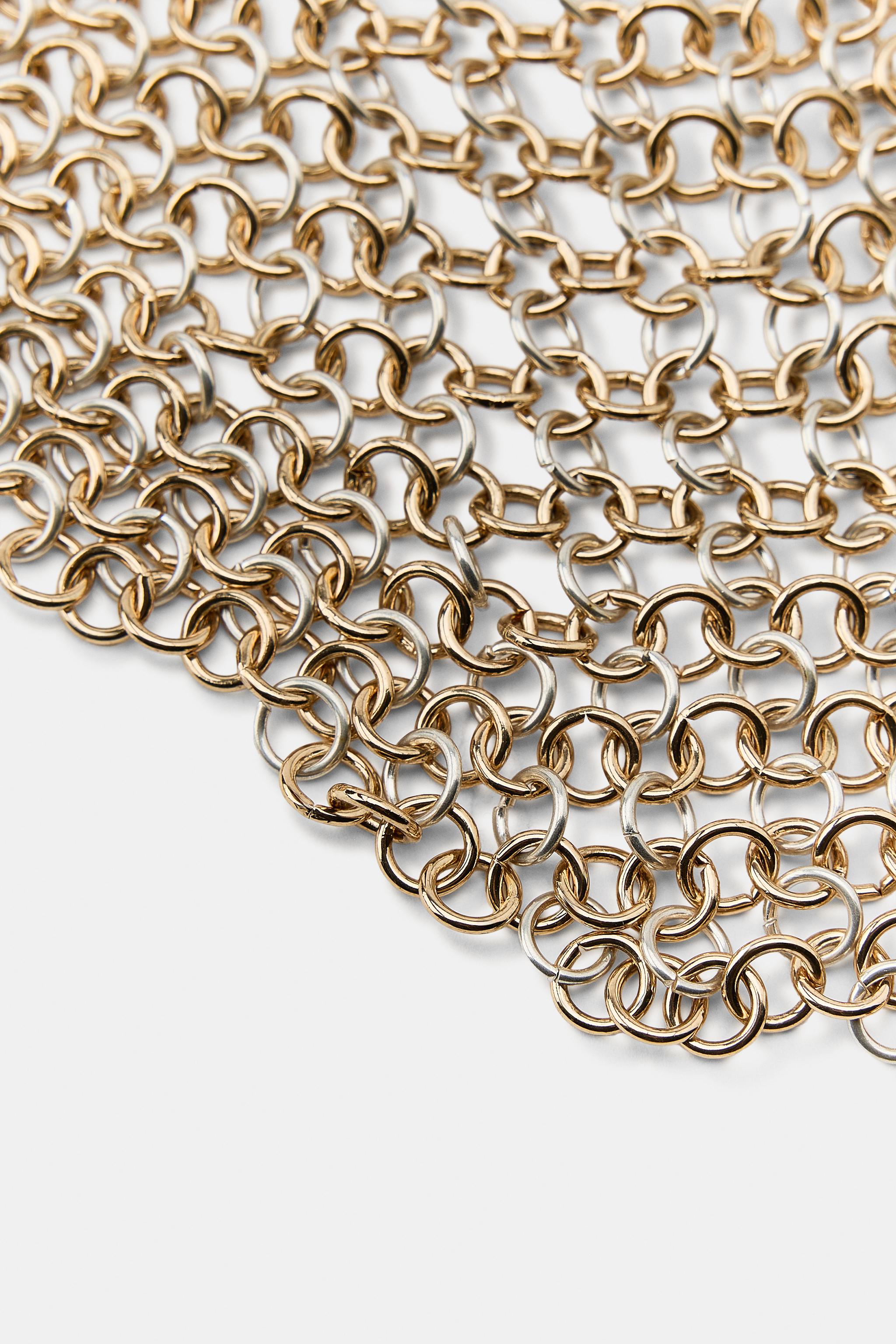 CONTRAST METAL MESH BELT - Gold / Silver | ZARA Australia