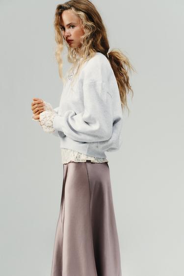 SWEAT MOLLETON BASIQUE - Gris chiné de Zara - Image 2