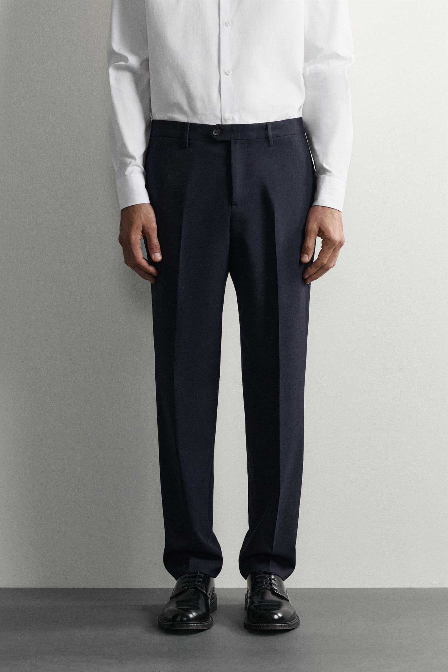 Мужские брюки Zara 100% Wool Suit, цвет: Тёмно-синий — фото 2
