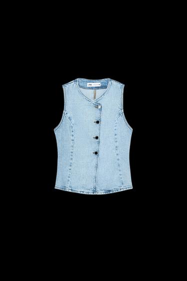 Z1975 DENIM WAISTCOAT - Light blue by Zara - Image 0
