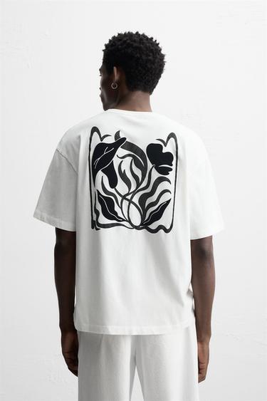 TEXTURE PRINT T-SHIRT - White by Zara
