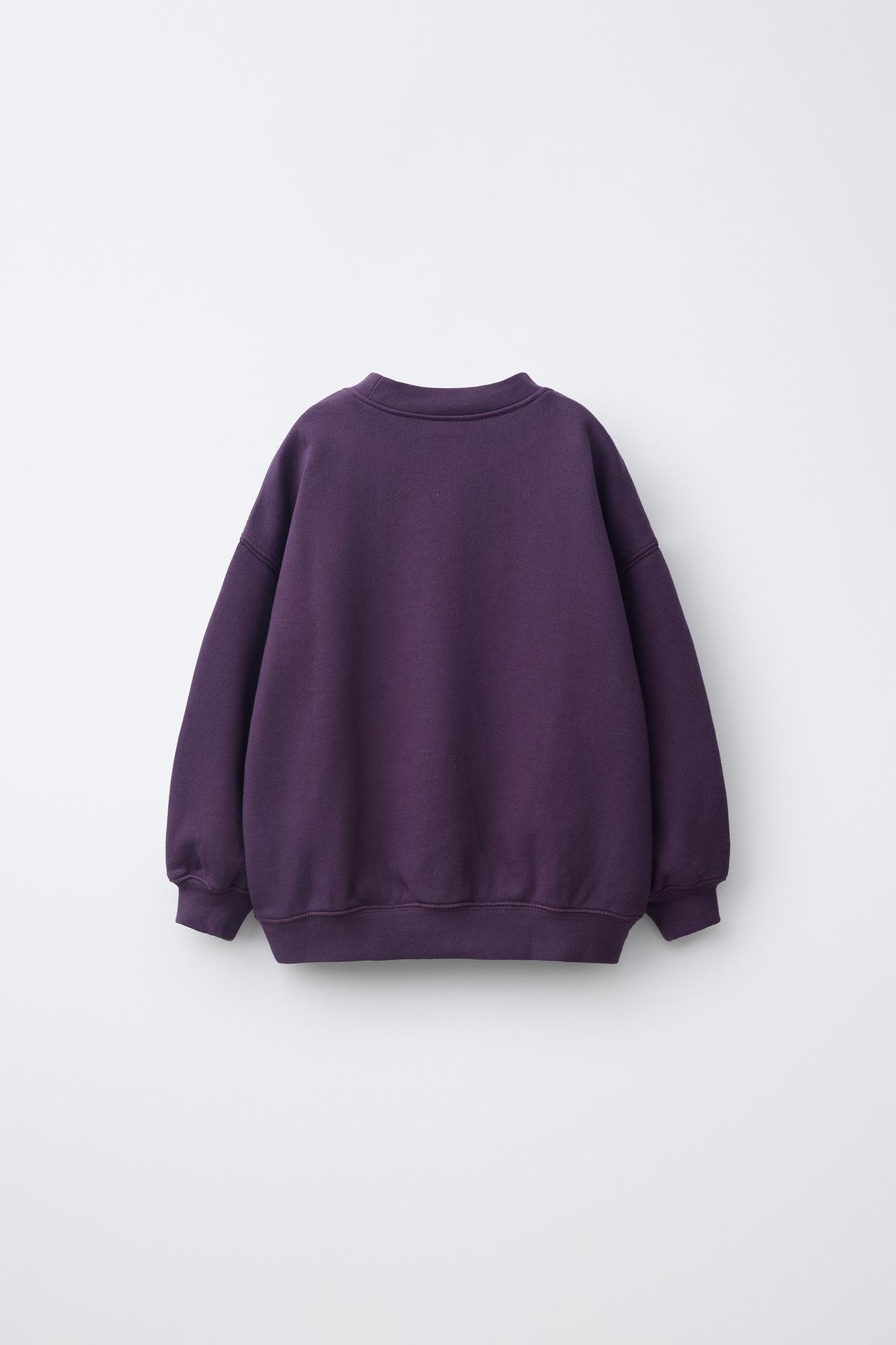 FRUIT OF THE LOOM™ PRINT SWEATSHIRT — Purple