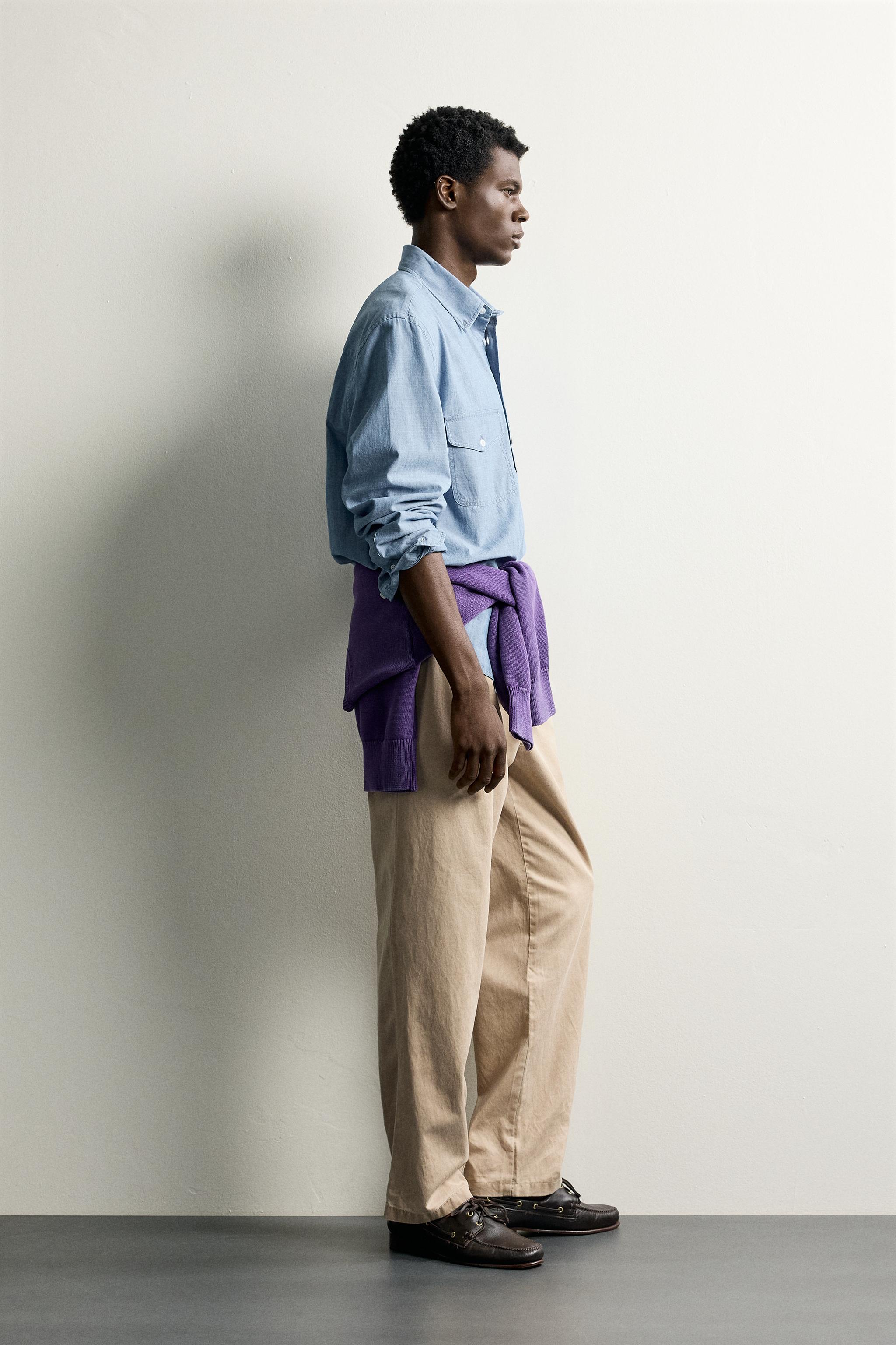 REGULAR FIT CHAMBRAY POCKET SHIRT