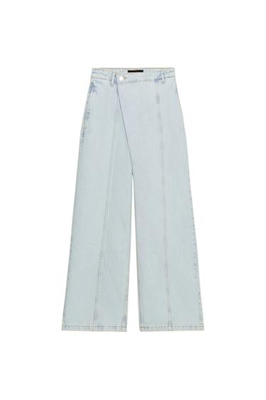 JEANS Z1975 LOW RISE SILANG - Biru muda dari Zara