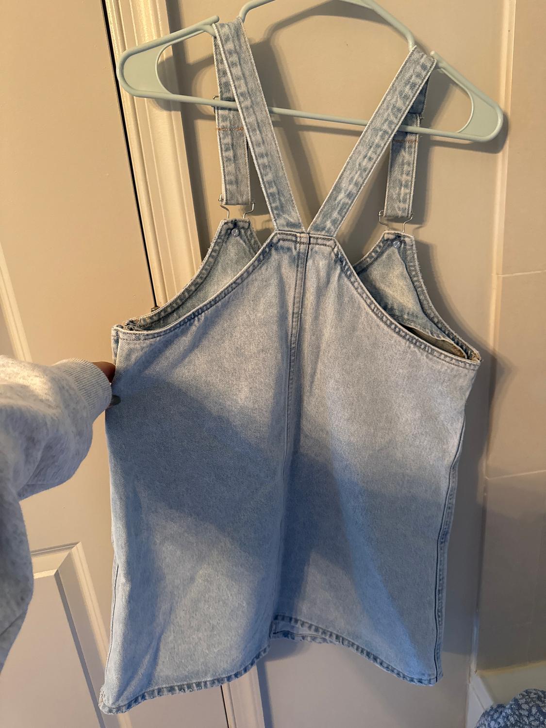 DENIM OVERALL MINI DRESS - Image 2