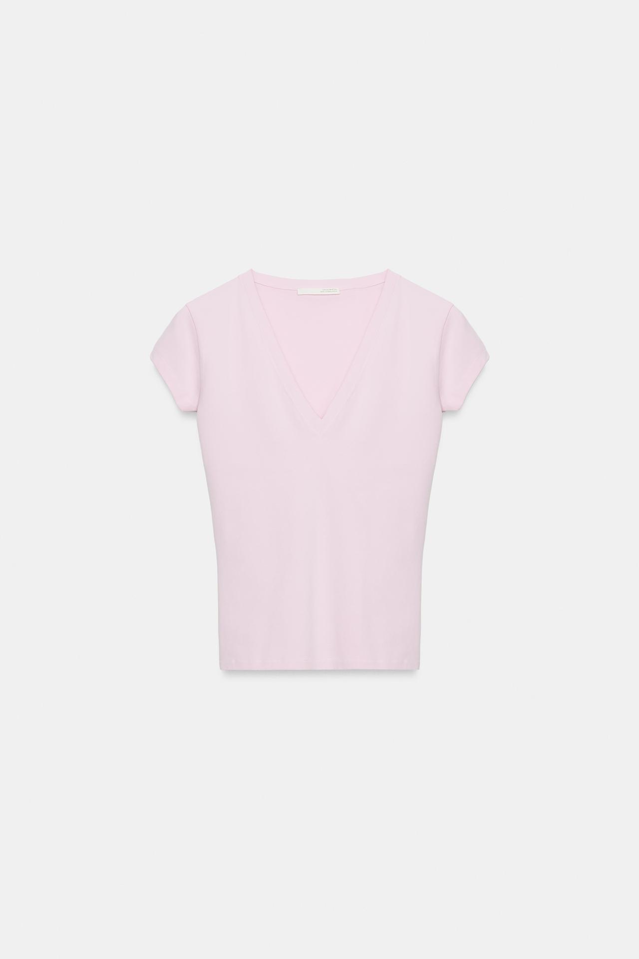V-NECK T-SHIRT — Pink