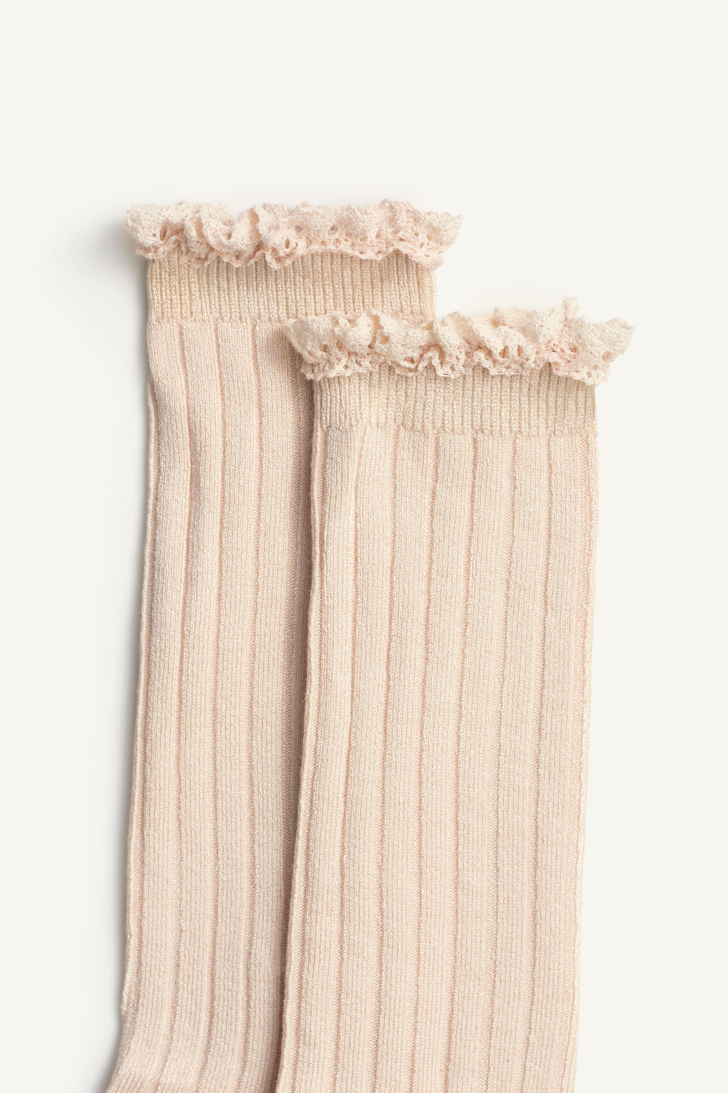 LOT DE DEUX PAIRES CHAUSSETTES MI-HAUTES DENTELLE ÉDITION LIMITÉE