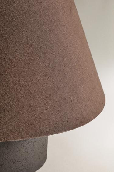 LAMPE DE TABLE MÉTAL ET COTON - Marron de Zara - Image 2