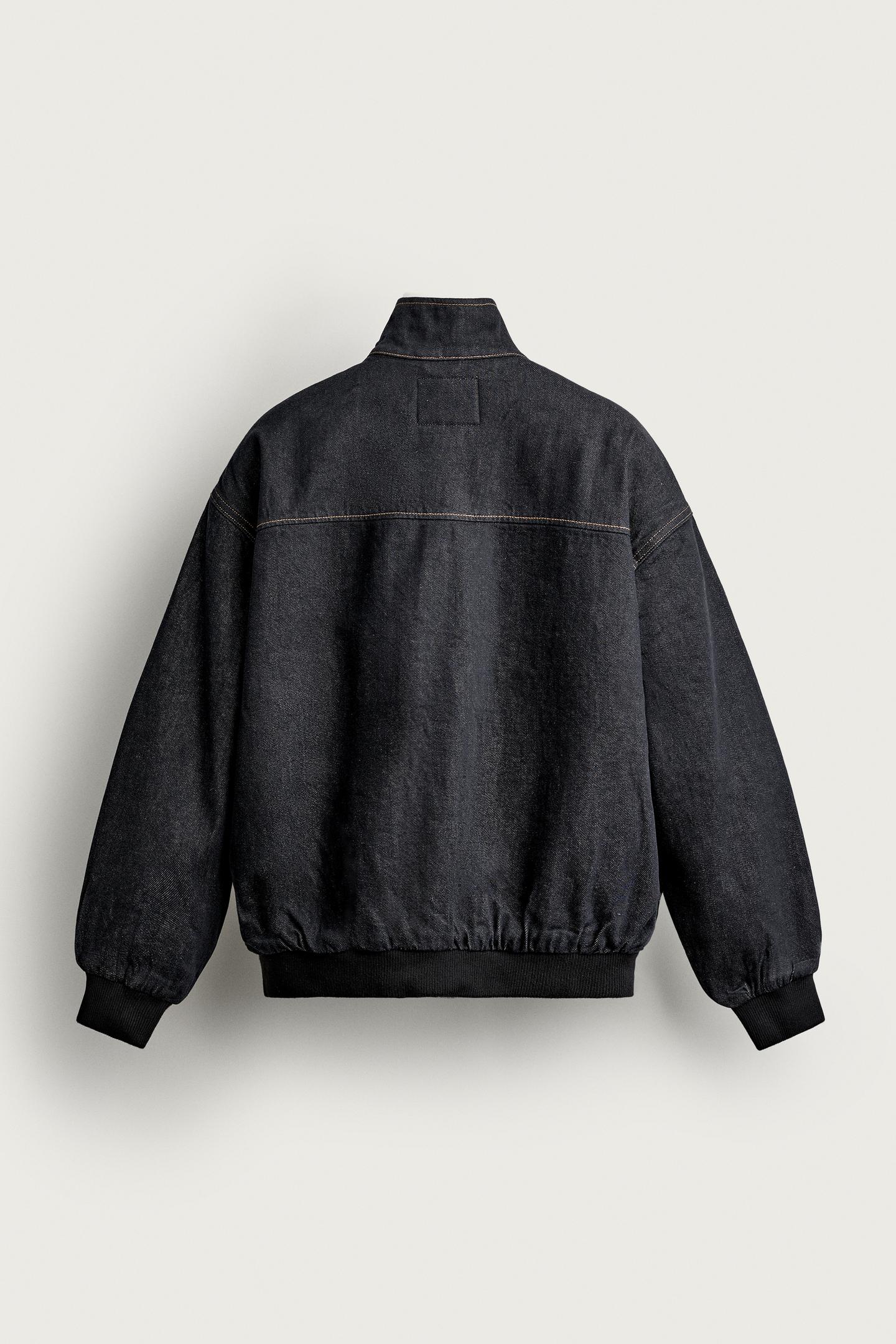 Мужская куртка Zara Relaxed Fit Quilted Denim, цвет: Индиго — фото 8
