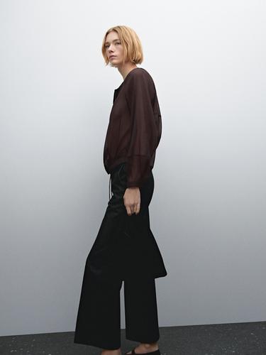 Zara Flowing semi-sheer bomber jacket - Khaki