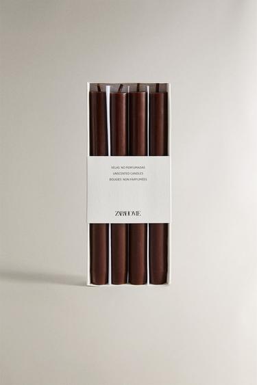 LOT DE 4 BOUGIES DÉCORATIVES ALLONGÉES - Marron foncé de Zara - Image 3