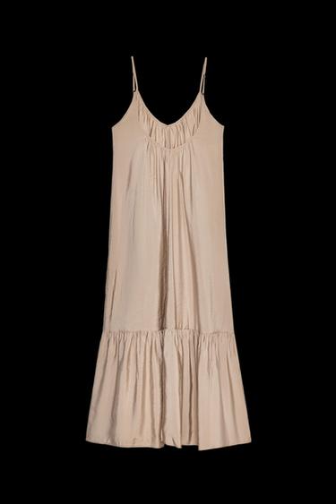 FLOWING MIDI DRESS - Stone by Zara