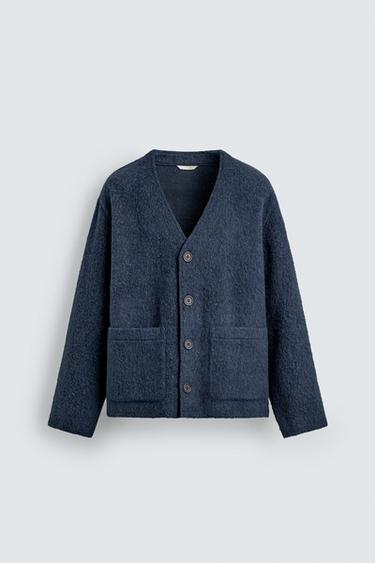 ÁO CARDIGAN LEN DỆT SẦN - Màu xanh dịu từ Zara