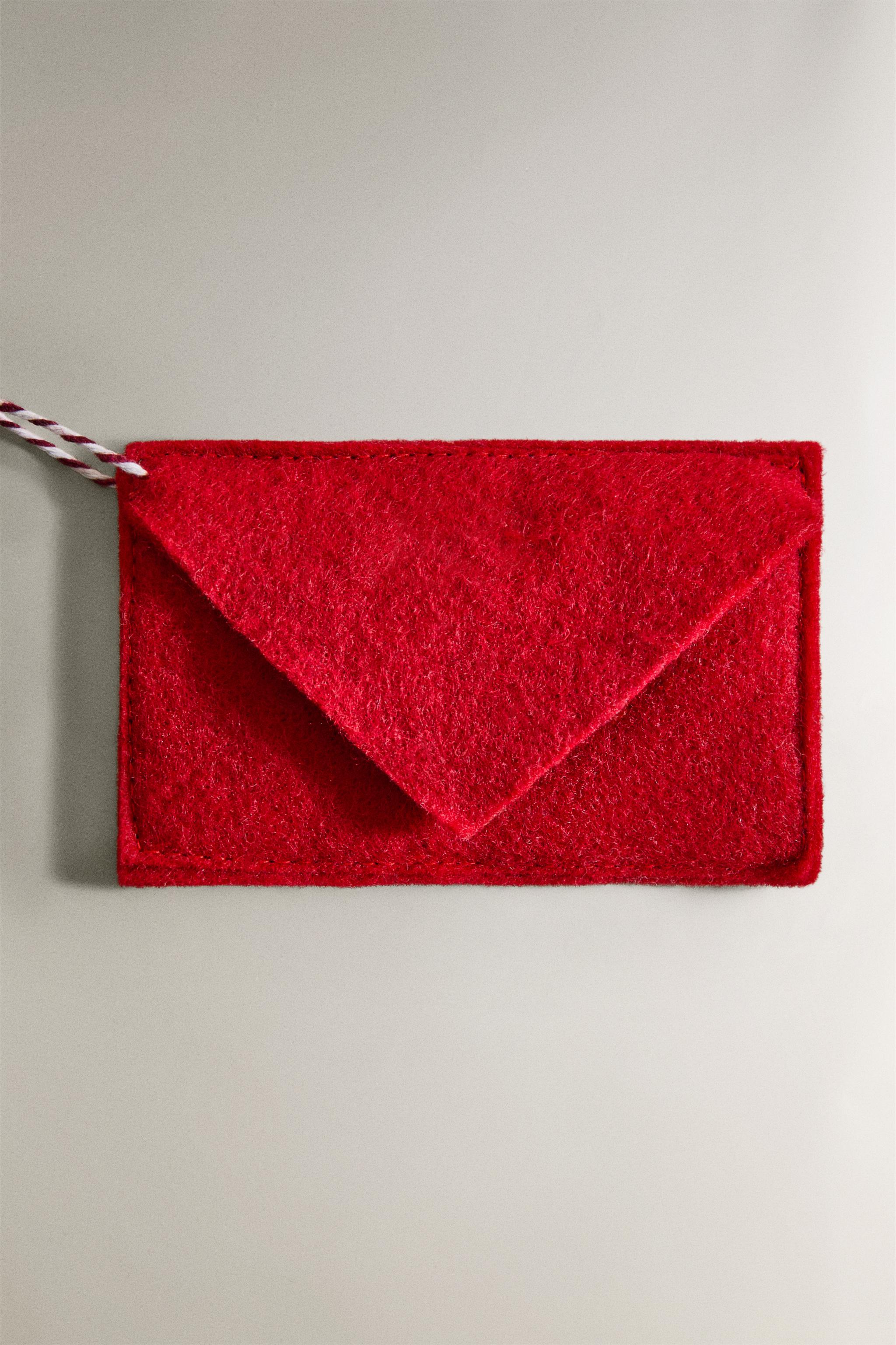 SANTA CLAUS FELT ENVELOPE CHRISTMAS TREE ORNAMENT