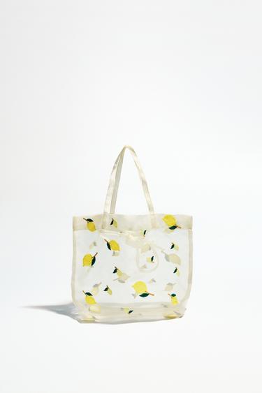 EMBROIDERED FABRIC BAG - Yellow by Zara