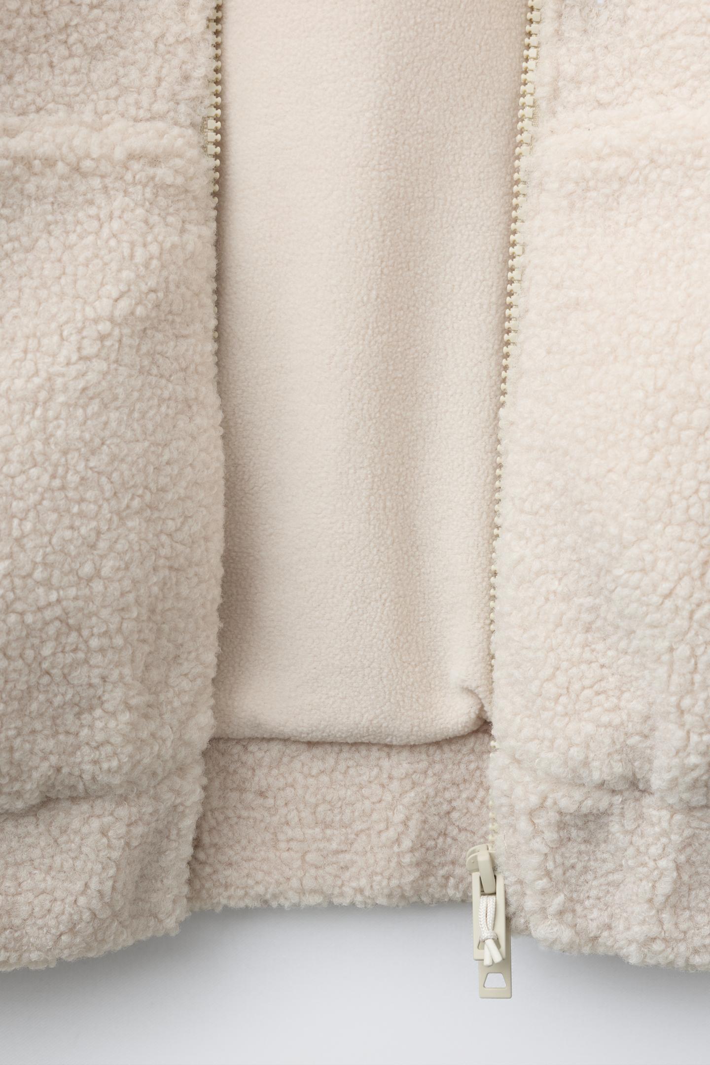 Детская куртка Zara Shearling with Hoodie, цвет: Экрю — фото 9