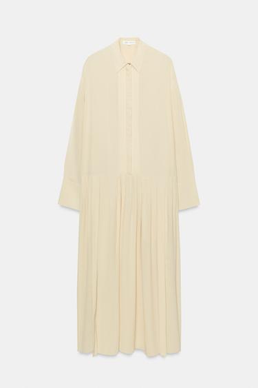 ROBE CHEMISE FLUIDE ZW COLLECTION - Beige de Zara - Image 6