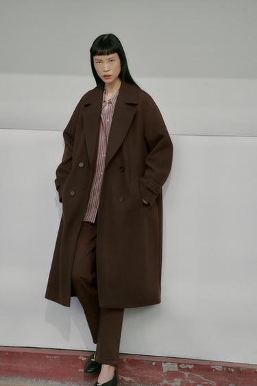 SOFT OVERSIZED COAT - Brown by Zara