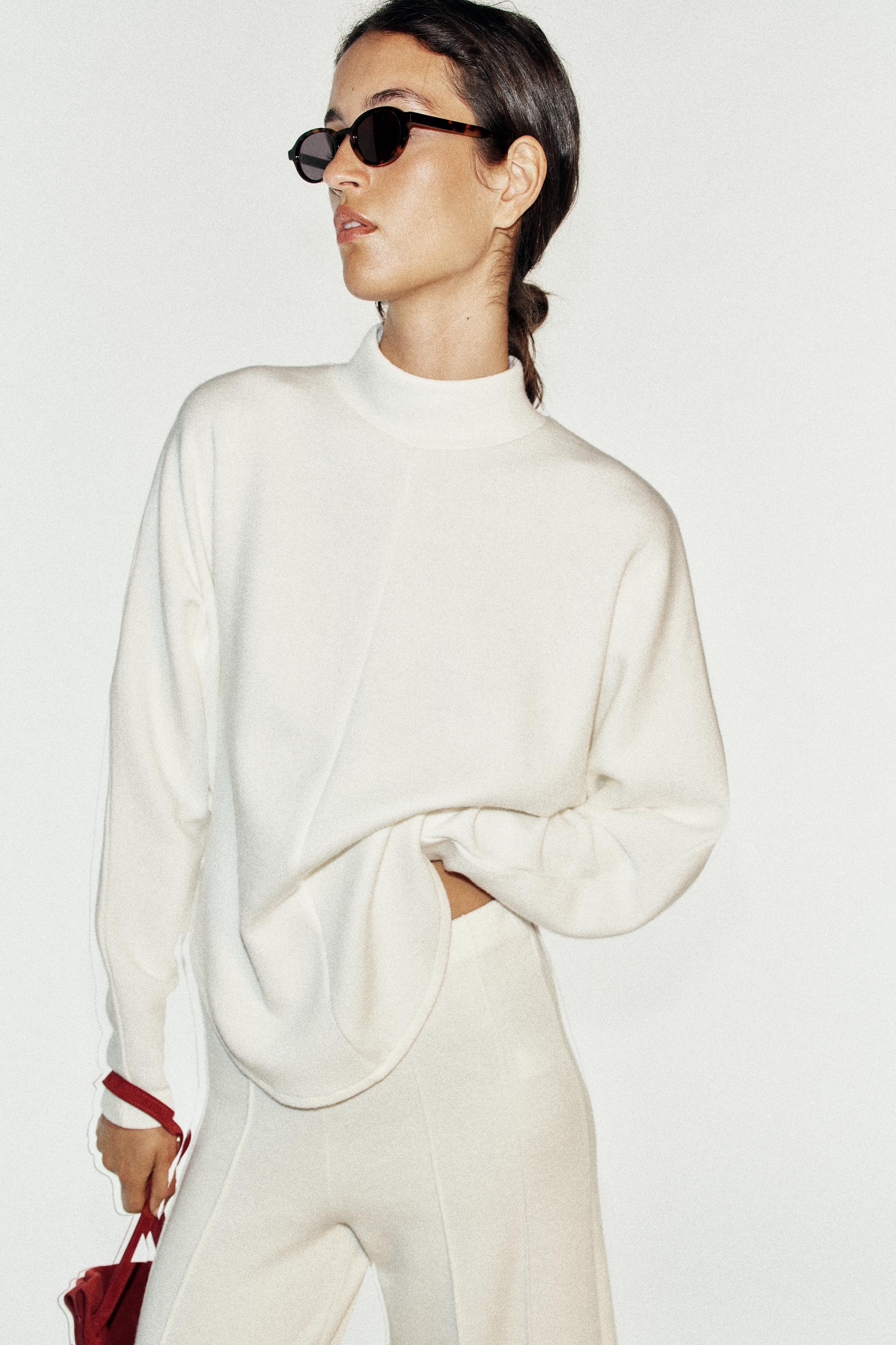 SOFT ASYMMETRIC BODYSUIT — Oyster-white