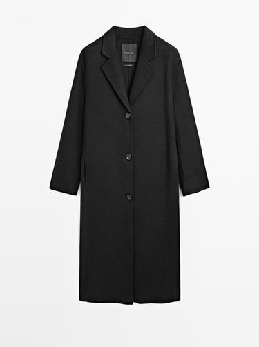 Zara Long wool blend coat - Black